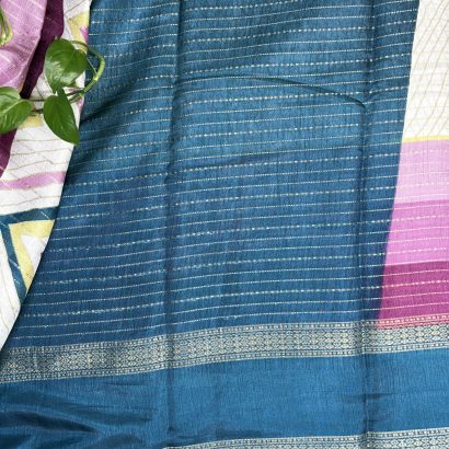 Blue blouse with Dolo silk saree