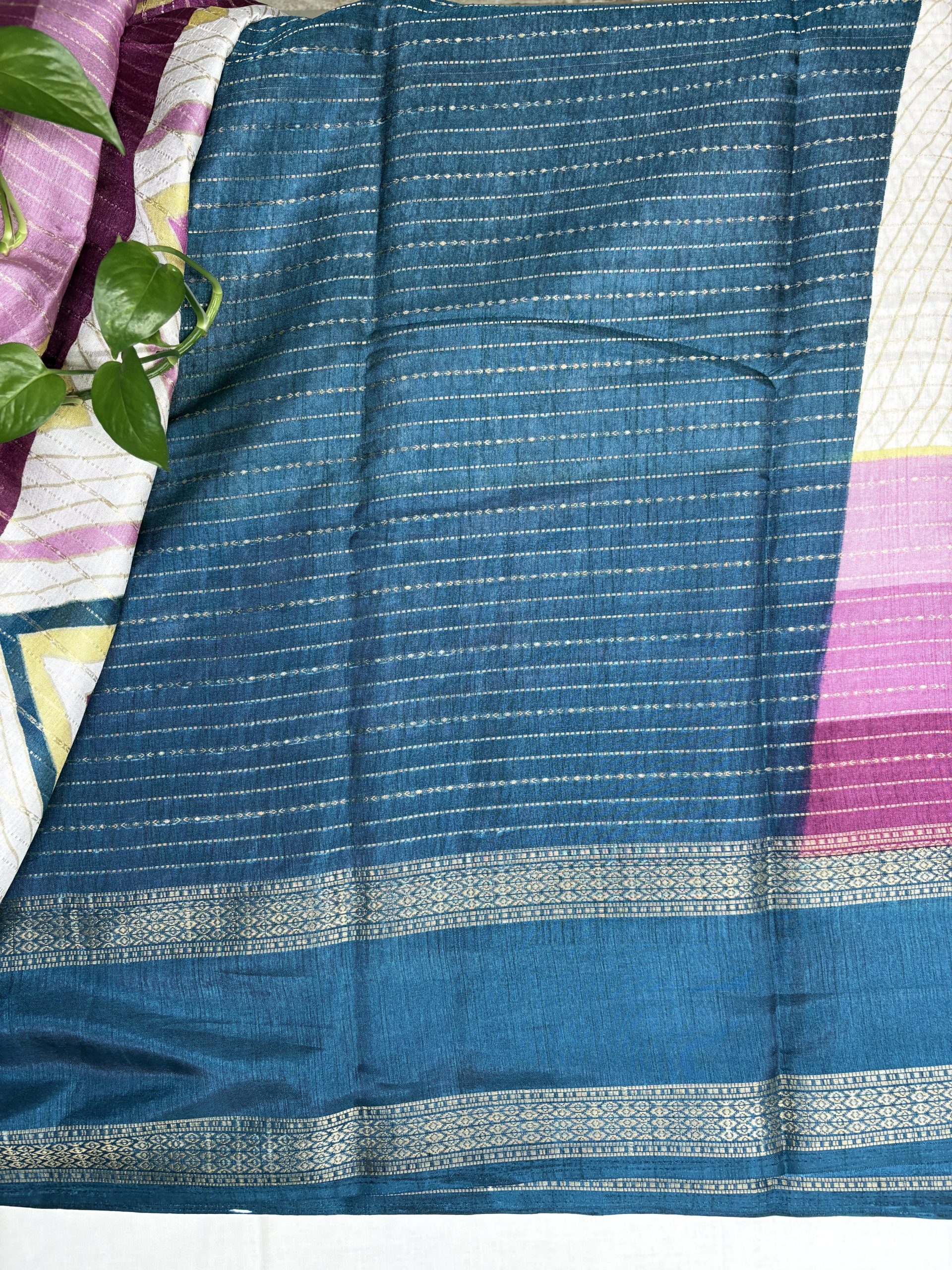 Blue blouse with Dolo silk saree