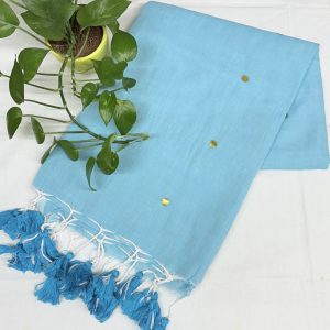 Sky Blue / Turquoise Blue Khadi saree