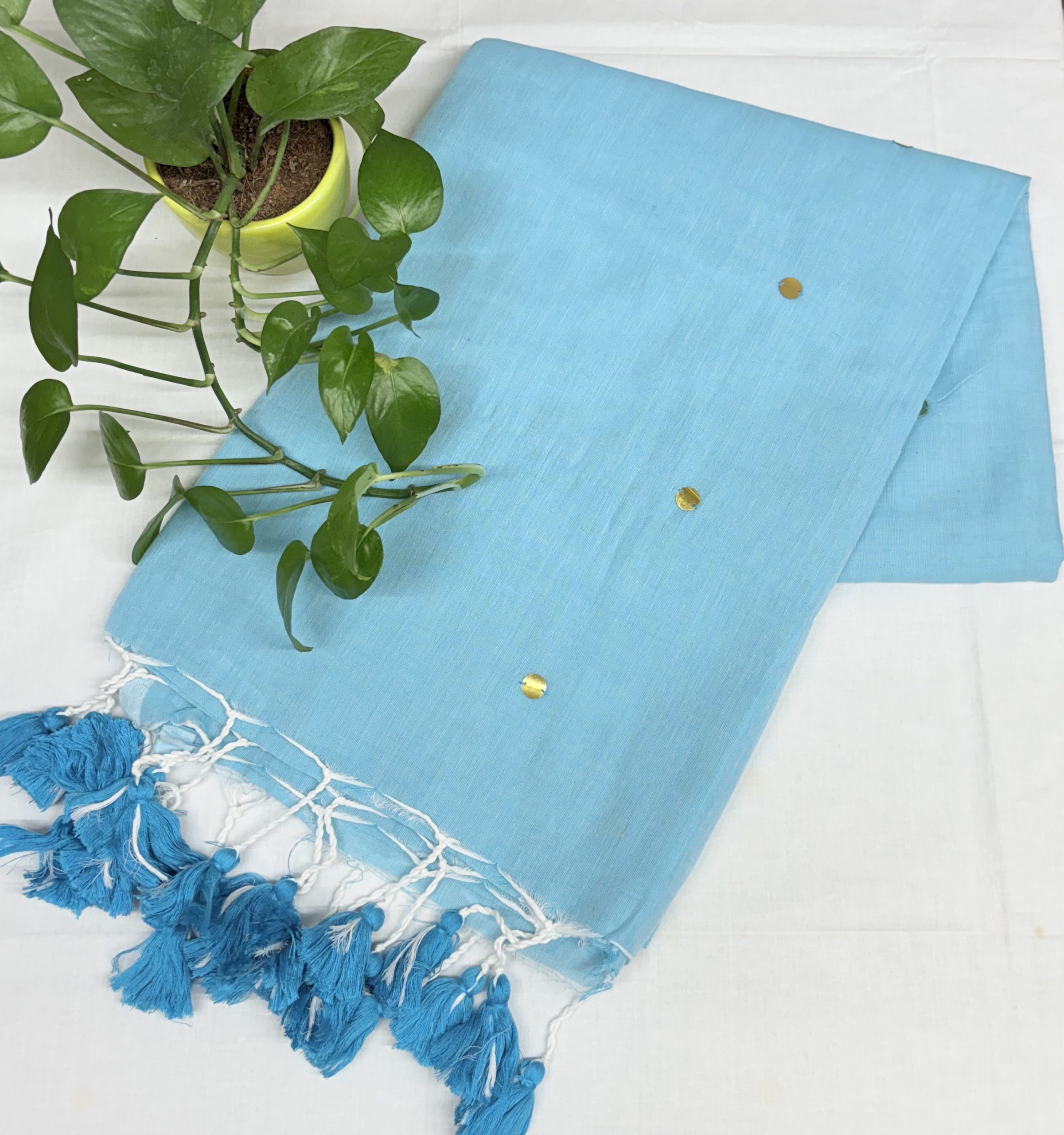 Sky Blue / Turquoise Blue Khadi saree
