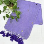 Lavender color Khadi Saree