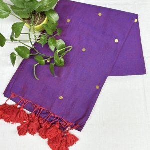 Royal purple Khadi Saree