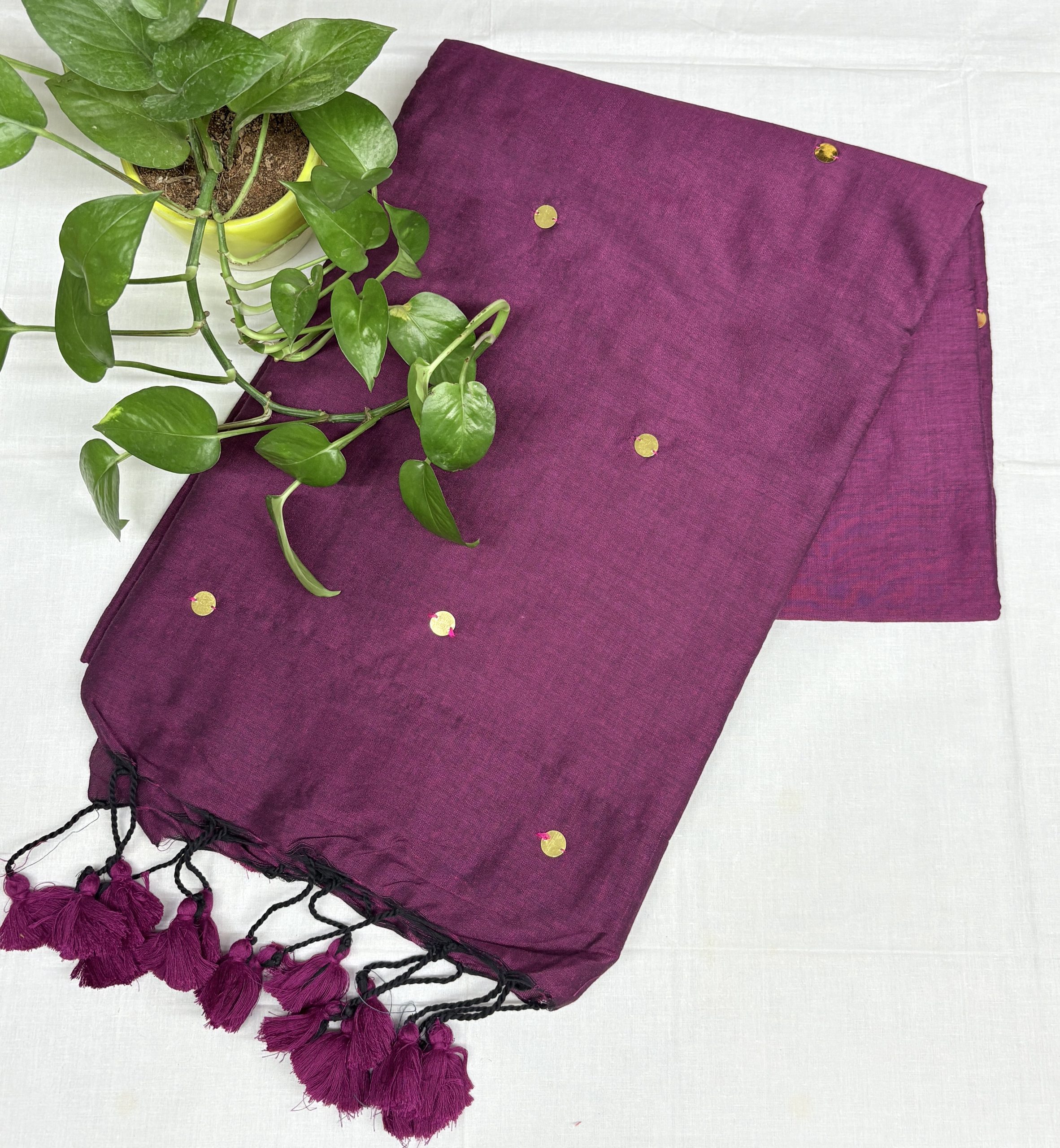 Deep Magenta Khadi Saree