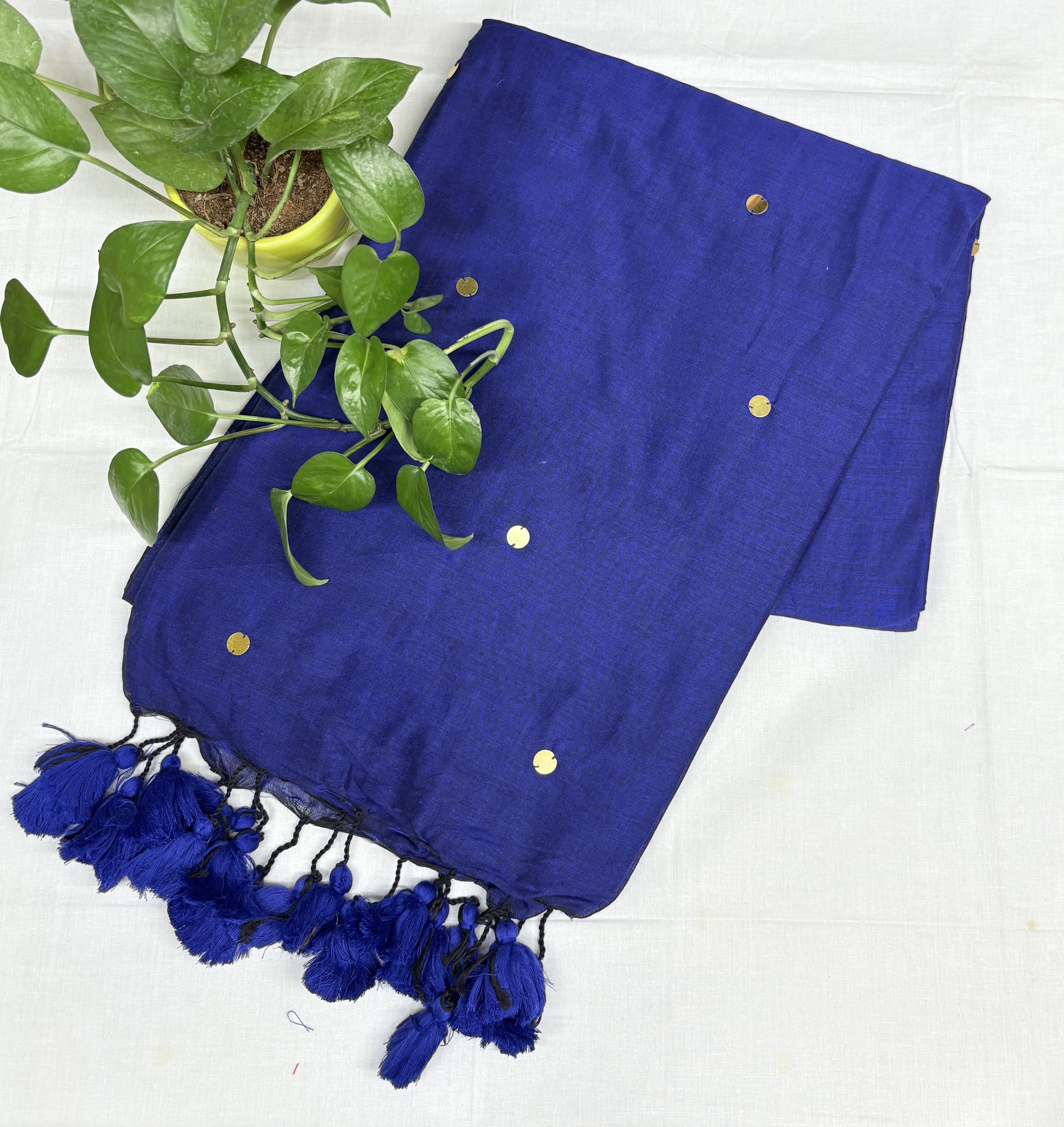 royal blue khadi saree