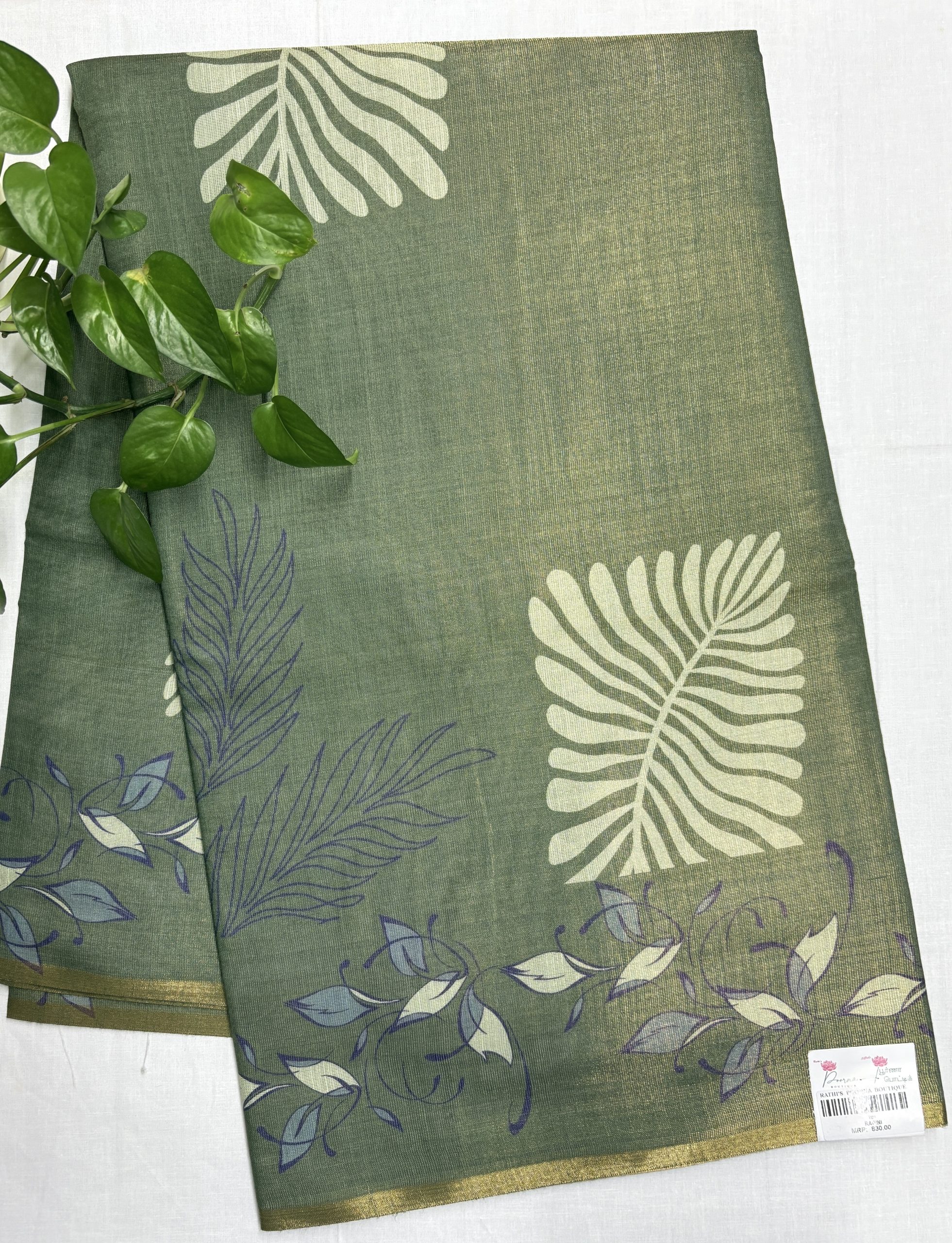 Olive Green Tissue Linen