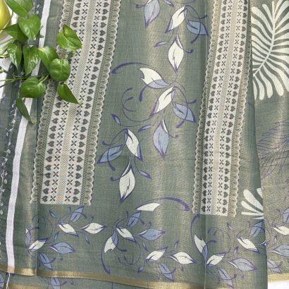 Olive Green Tissue linen