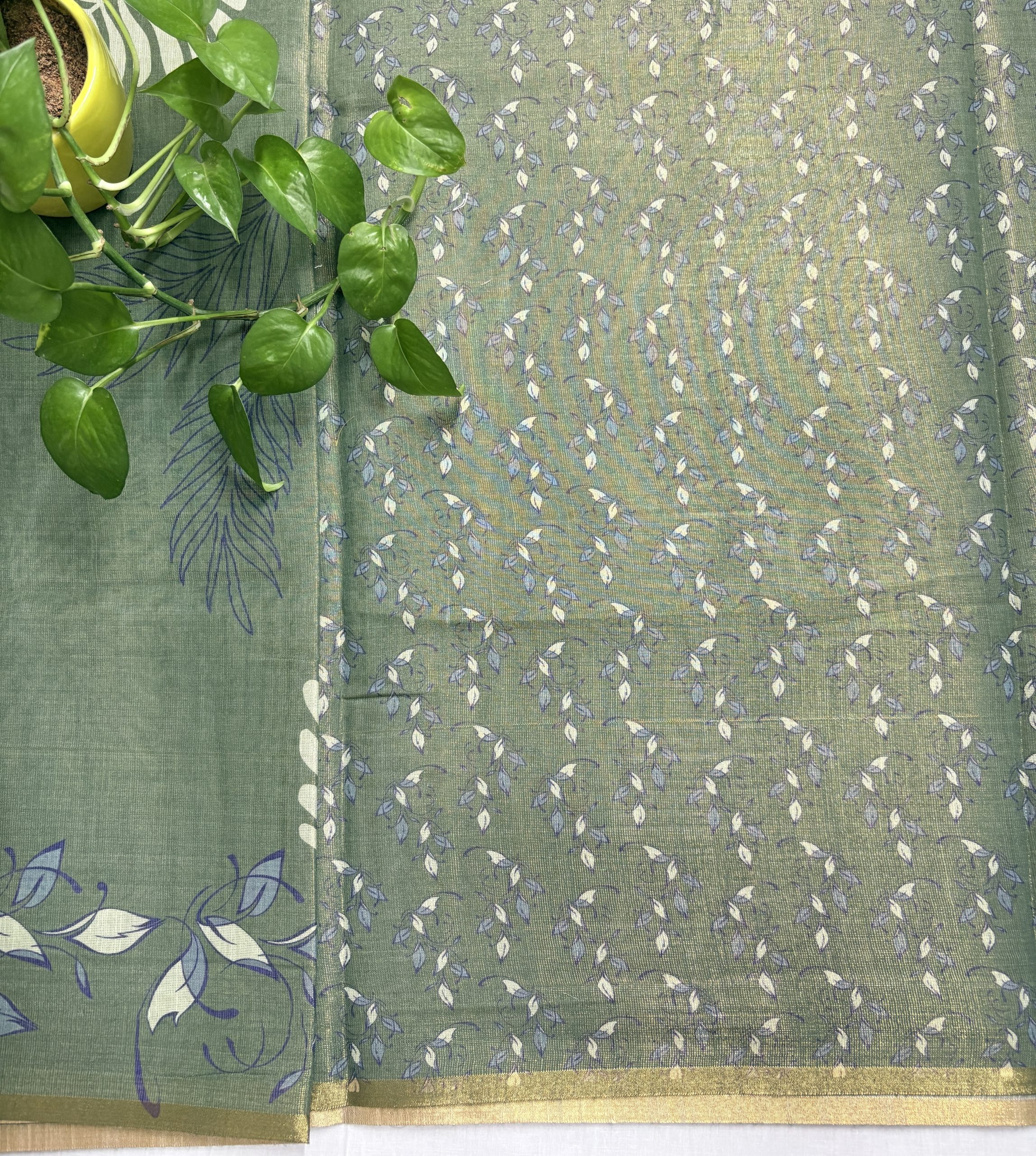 Olive Green Tissue Linen