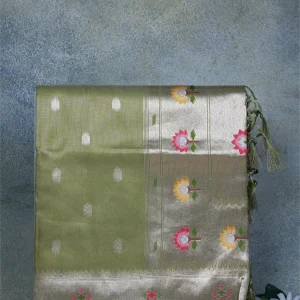Olive Green Tissue Paithani