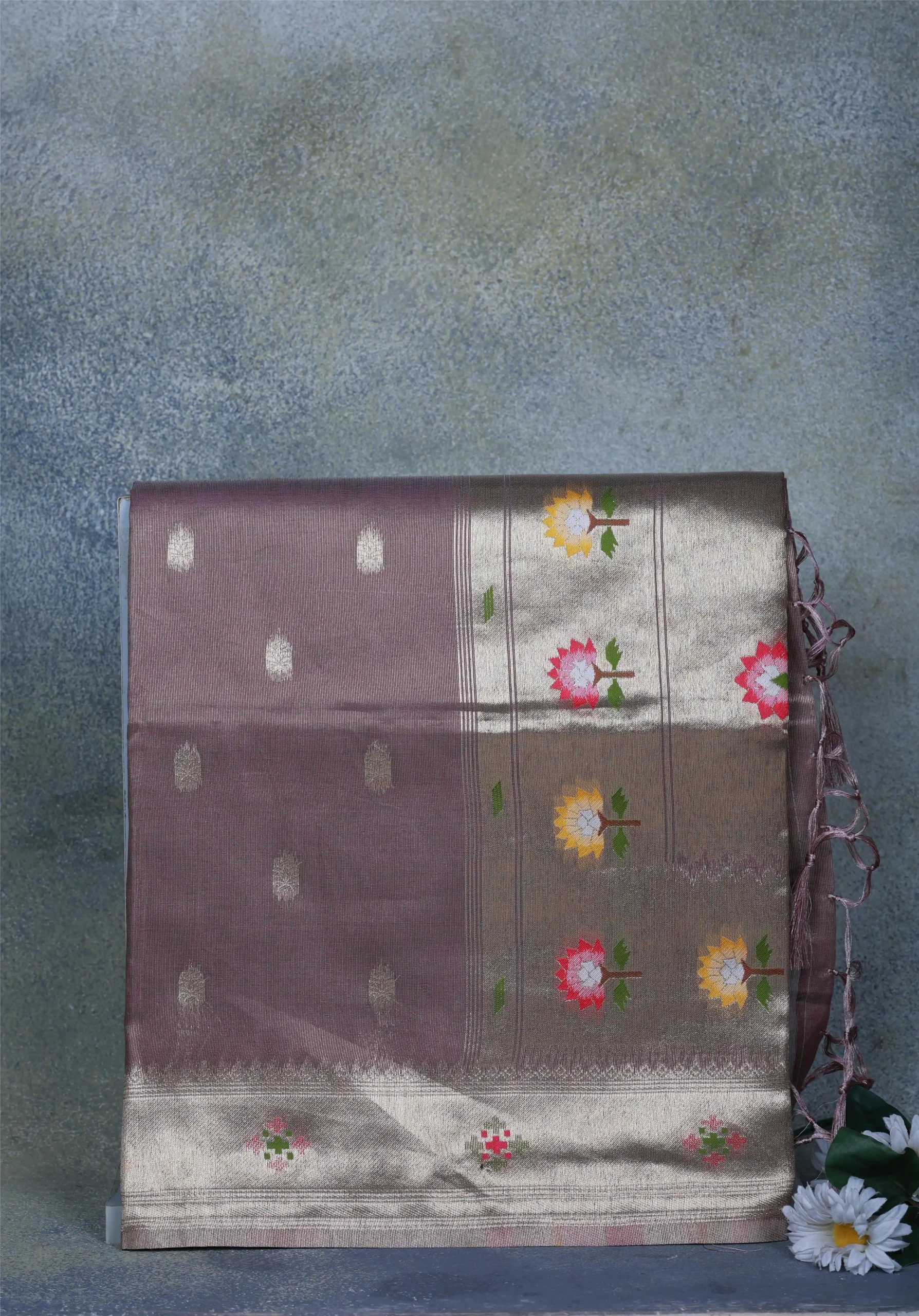 Mauve Tissue Paithani Saree