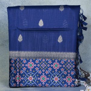 Royal Blue Raw Silk Saree Poorna Boutique