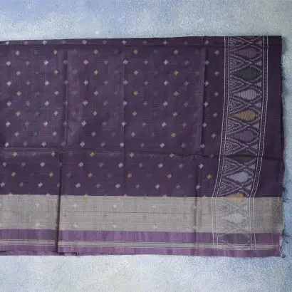 Rose Pink Semi Raw Silk Saree