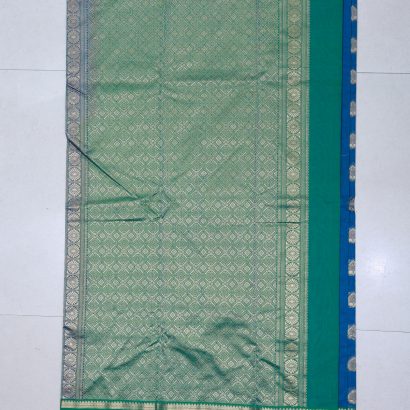 Blue Colour Pure Silk Cotton Saree