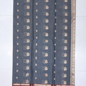 Steel Grey Pure Silk Cotton Saree