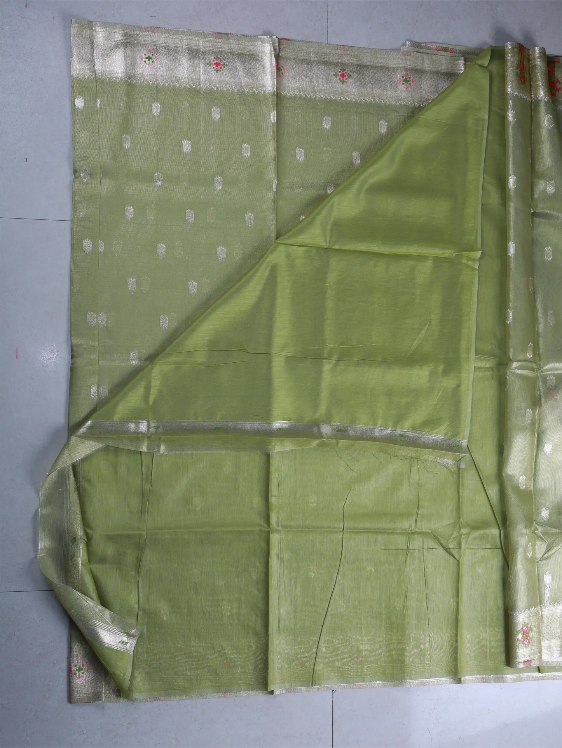 Olive Green Tissue Paithani