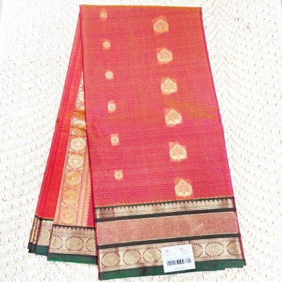 Orange Pure Silk Cotton Saree