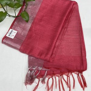 Red Handloom Cotton Saree – Lightweight Soft Cotton Saree with Zari Border | Traditional Ethnic Wear