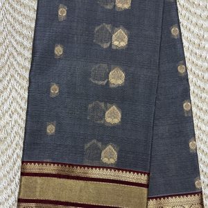 Steel Grey Pure Silk Cotton Saree