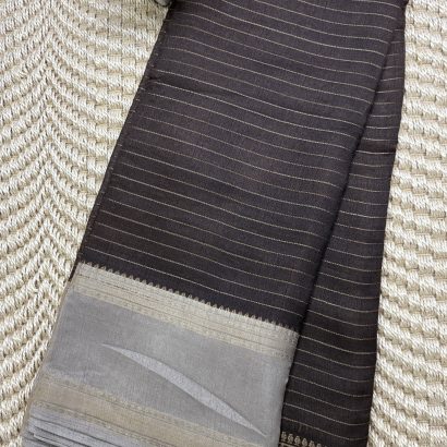 Elegant Chocolate Brown Semi Dola Silk Saree | Rs.840 3 Chocolate brown Semi Dola Silk Saree