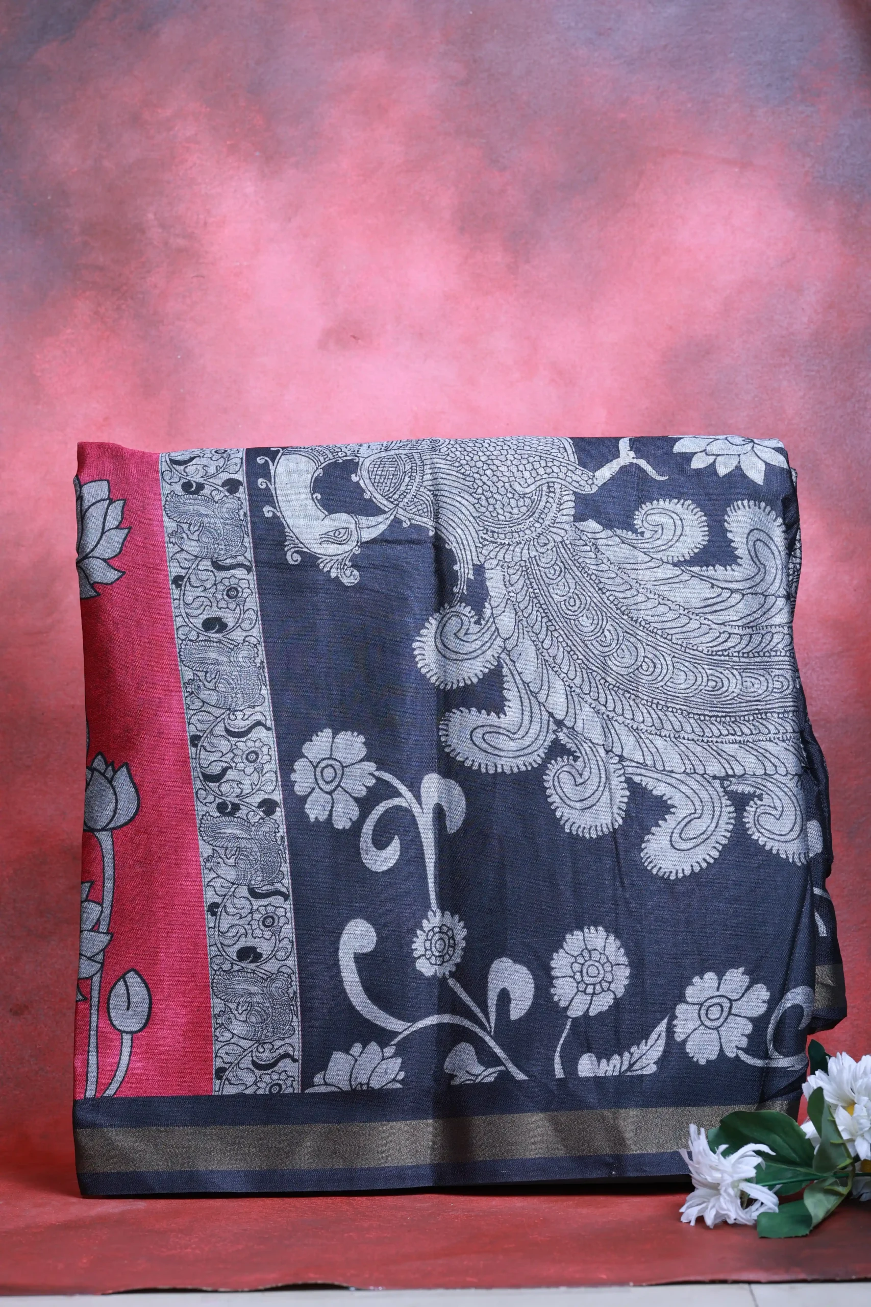 Magenta colour Maheshwari Silk Saree | Poorna Boutique 1 Maheshwari Silk Saree