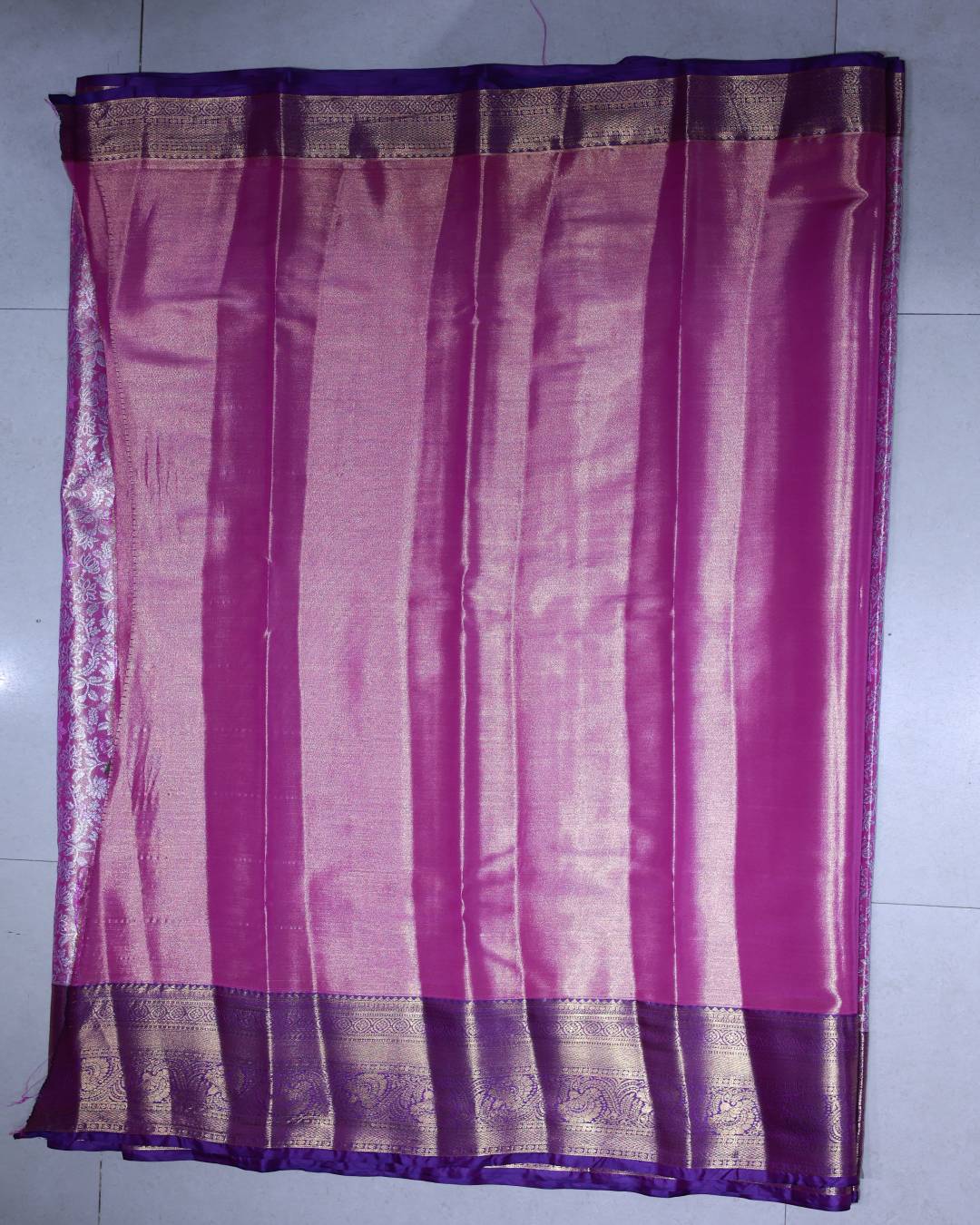 Mauve Pink Semi Tissue Silk Saree with Wine & Silver Zari Border – Premium Festive Wear Saree 2 Mauve Pink Semi Tissue Silk Saree with Wine & Silver Zari Border – Premium Festive Wear Saree