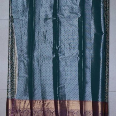 Teal Blue Semi Tissue Silk Saree