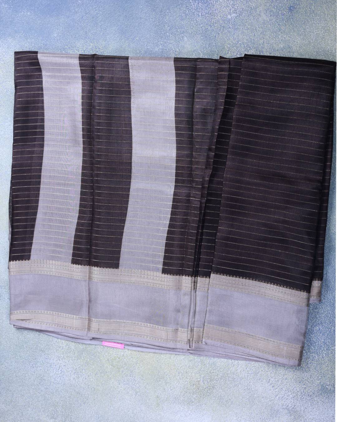 Chocolate Brown Semi Dola Silk Saree with Beige Zari Border – Elegant Festive & Office Wear Saree 1 Chocolate brown Semi Dola Silk