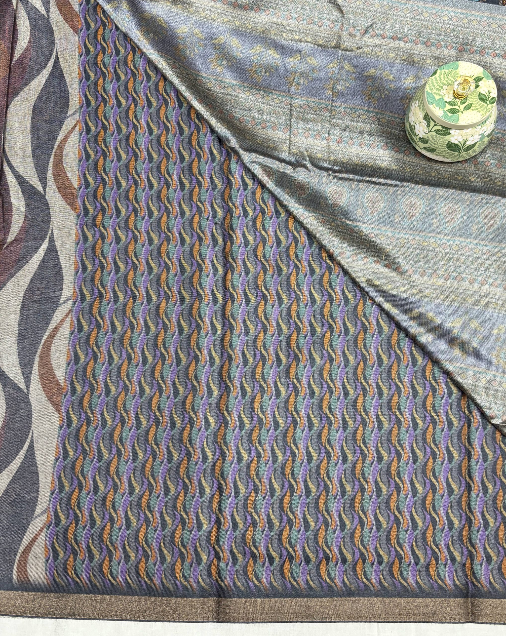 Luxury Digital Print Tussar Saree - Contemporary Silk Design 1 Kosa-Silk-Saree