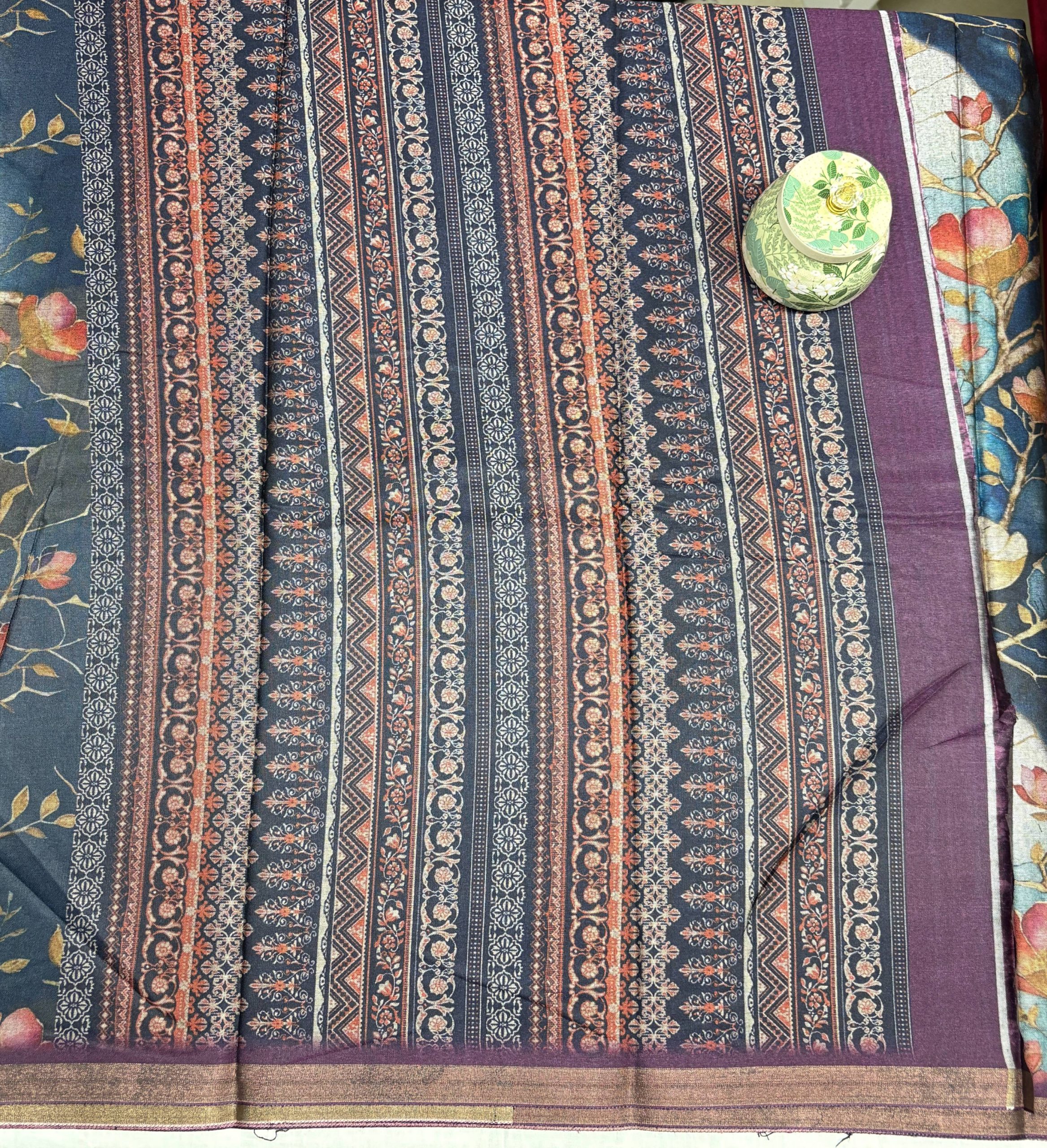 Tussar Silk Saree, digital print, contemporary drape. 1 Soft Tassar Printed Saree