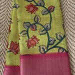 Parrot green semi dola silk