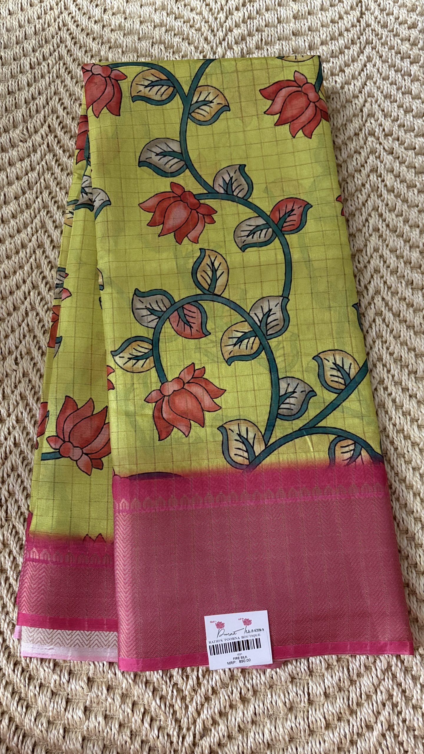 IMG_E2174 Parrot green semi dola silk