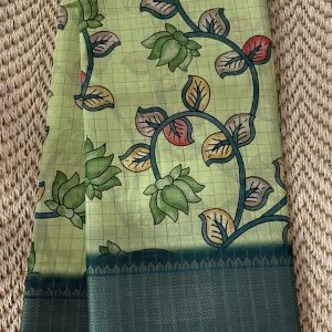 light pista green semi dola silk