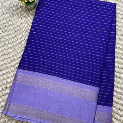 Blue Semi Dola Silk Saree with Beige Zari Border – Elegant Festive & Office Wear Saree | Rs.840 3 Blue Semi Dola Silk Saree with Beige Zari Border – Elegant Festive & Office Wear Saree | Rs.840