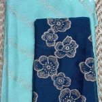 sea green CRUSHED CHIFFON SAREE POORNA BOUTIQUE