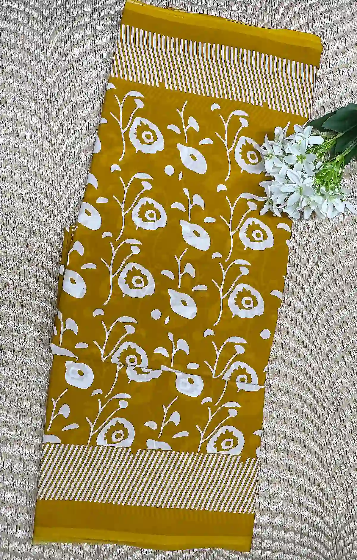 Mustard-cotton-saree Beautiful Mustard Jaipur cotton Saree Price Rs.891 Poorna Boutique, Chennai