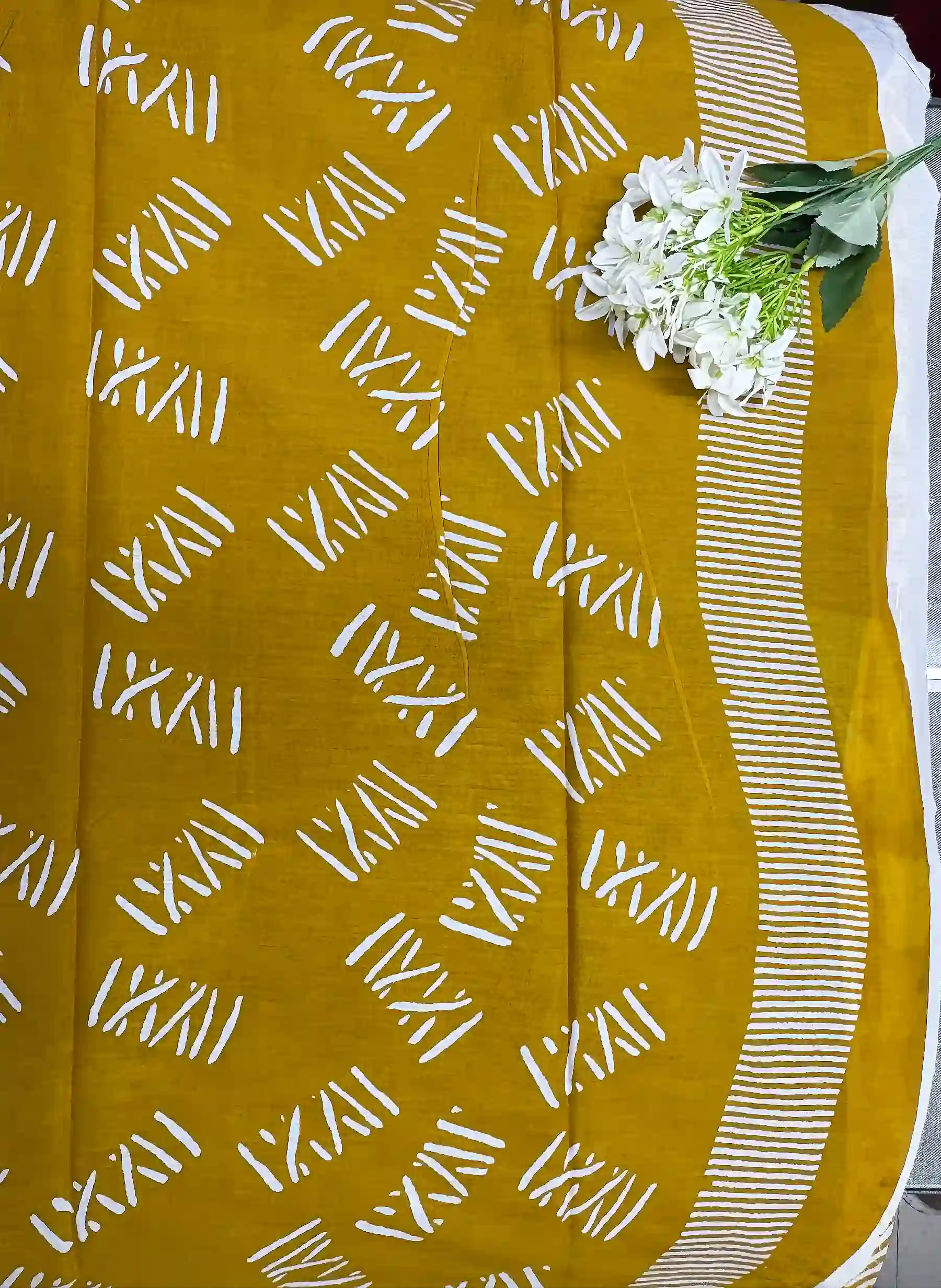 Beautiful Mustard Jaipur cotton Saree pallu Price Rs.891 Poorna Boutique, Chennai