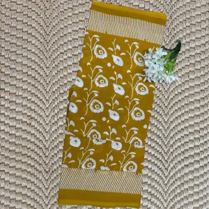 Beautiful Mustard Jaipur cotton Saree