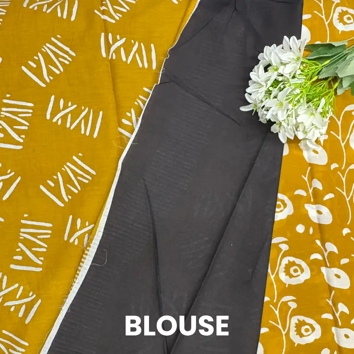 Beautiful Mustard Jaipur cotton Saree | Price Rs.891| Poorna Boutique, Chennai 2 Beautiful Mustard Jaipur cotton Saree blouse