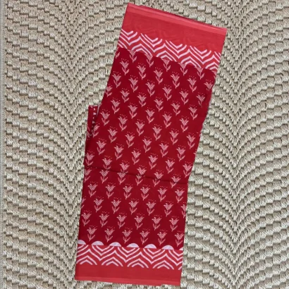 Stunning Red Jaipur cotton Saree | Price Rs.891| Poorna Boutique, Chennai 3 Stunning Red Jaipur cotton Saree