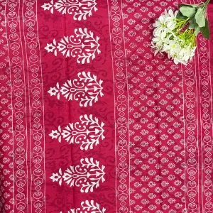 Elegant Pink Jaipur cotton Saree with small motif pallu