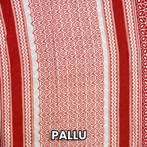 Home 29 Stunning Red Jaipur cotton Saree pallu