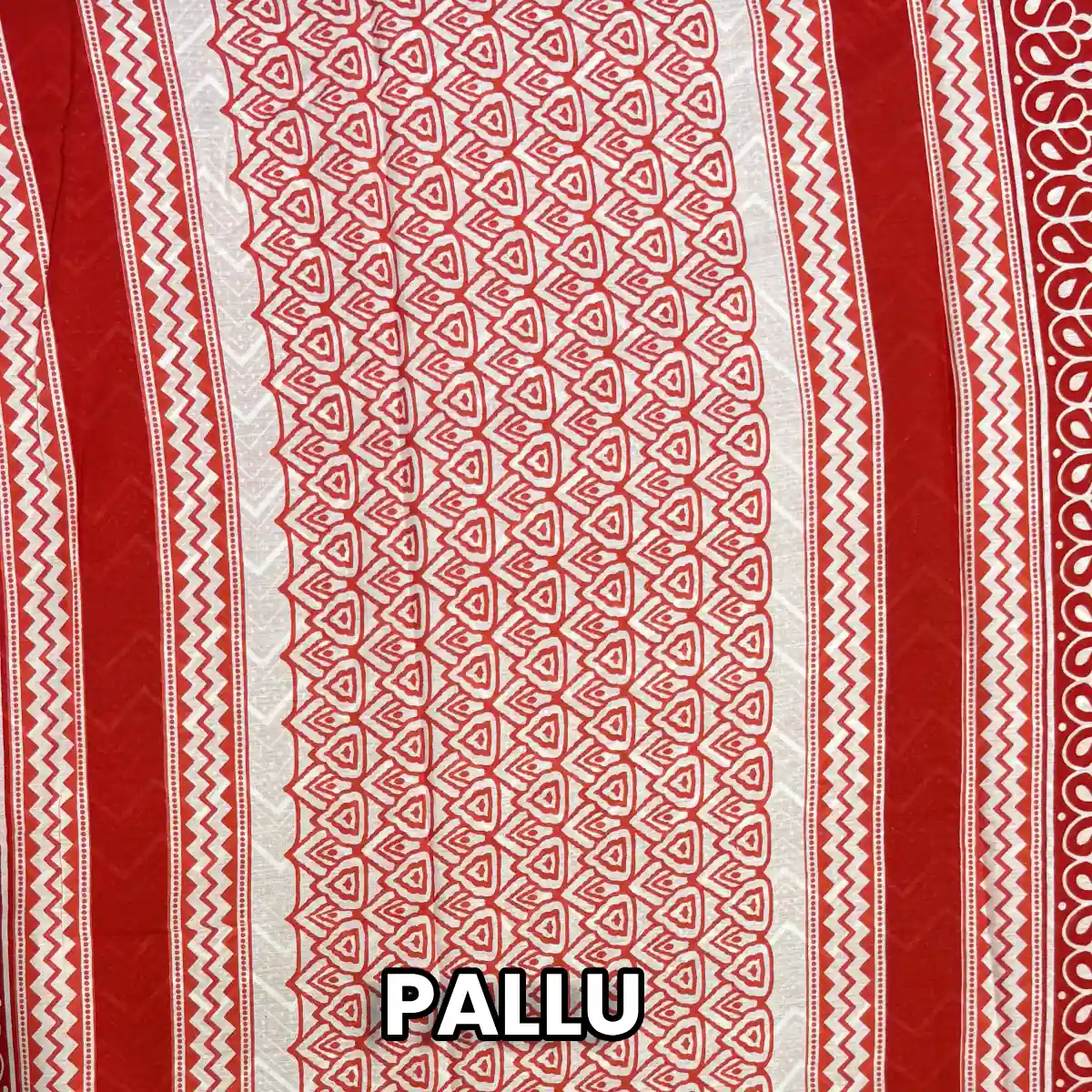 Stunning Red Jaipur cotton Saree | Price Rs.891| Poorna Boutique, Chennai 1 Stunning Red Jaipur cotton Saree pallu