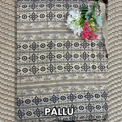 sandal jaipur cotton saree pallu