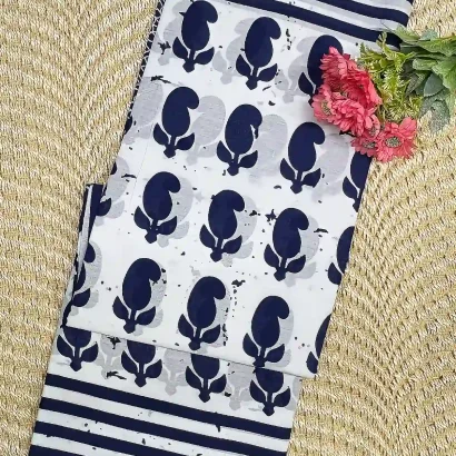 Elegant Blue Jaipur cotton Saree