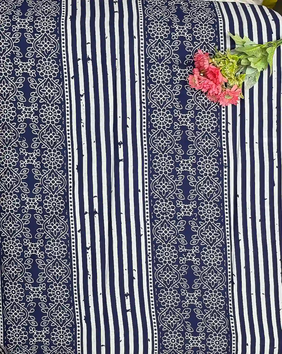 Elegant Blue Jaipur cotton Saree PALLU