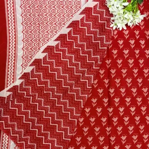 Stunning Red Jaipur cotton Saree blouse , Price Rs.891, Poorna Boutique, Chennai