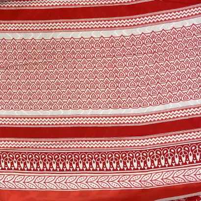 Stunning Red Jaipur cotton Saree pallu , Price Rs.891, Poorna Boutique, Chennai