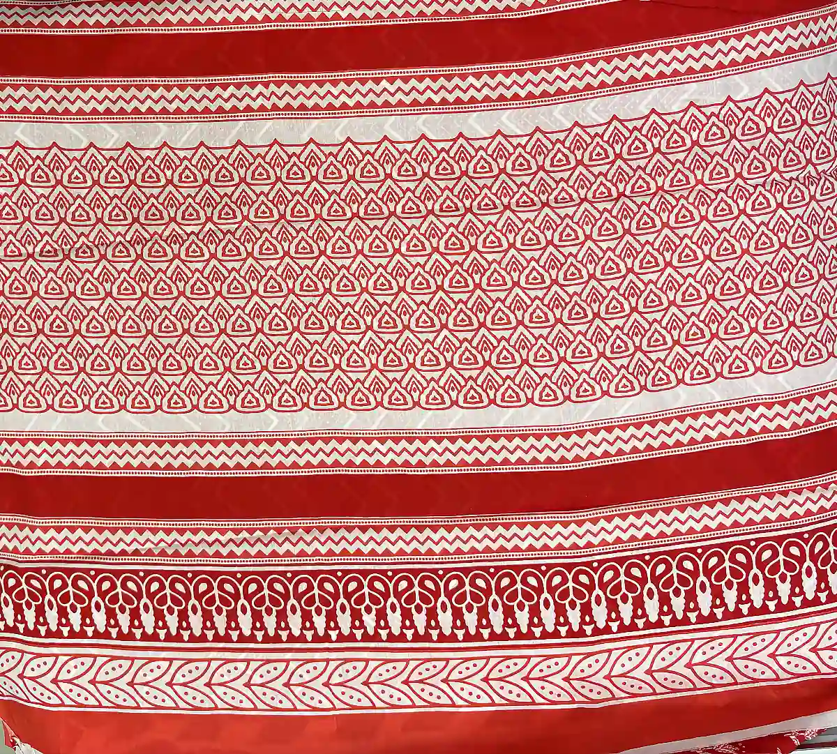 Stunning Red Jaipur cotton Saree pallu , Price Rs.891, Poorna Boutique, Chennai