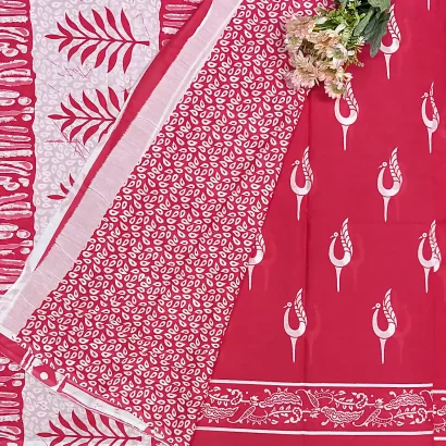 Graceful Peacock Motif Cotton Saree blouse Poorna boutique, Pallikaranai, Chennai.