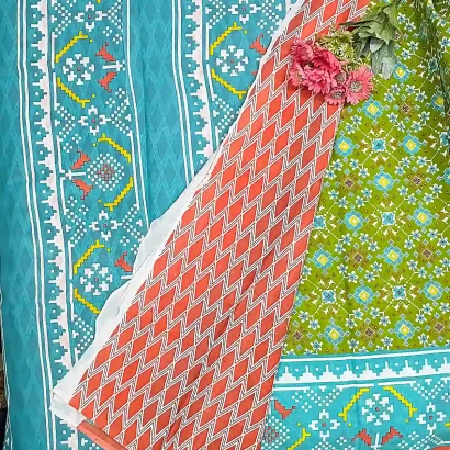 Beautiful green Jaipur cotton Saree blouse Price Rs.891 Poorna Boutique, Chennai