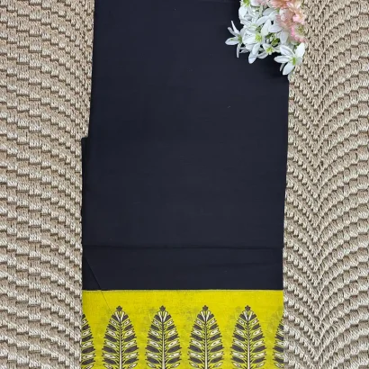 Elegant black color Jaipur cotton Saree